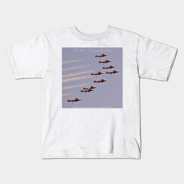 RCAF Snowbirds Big Wedge Topside Kids T-Shirt by acefox1